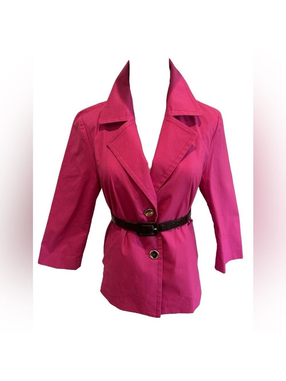 90s RAFAELLA FUSHA PINK CROPPED JACKET CASUAL LAGENLOOK FAIRYCORE SZ M